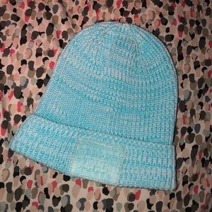BLUE & WHITE RECYCLED PLASTIC CUFFED BEANIE